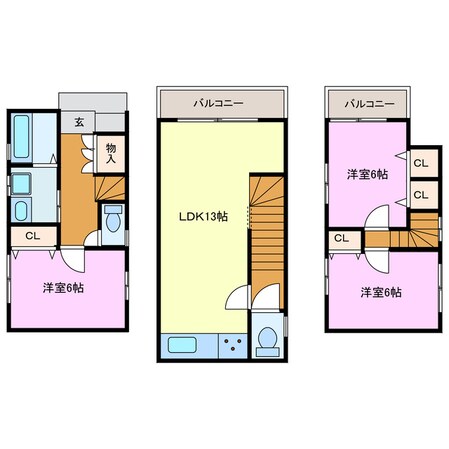 交野市神宮寺1丁目戸建の物件間取画像